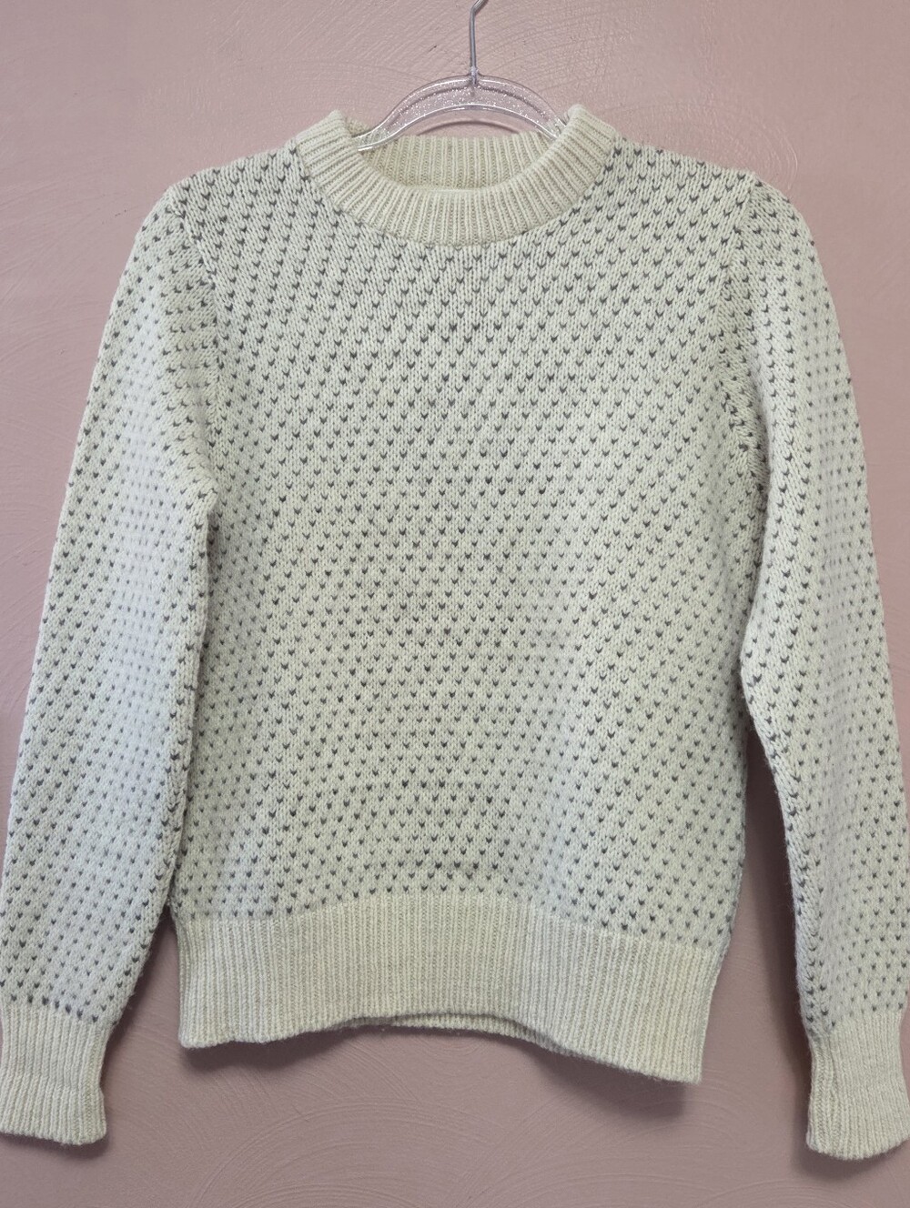VINTAGE 90's WINONA KNITS Wool Nordic Birds Eye Sweater Small